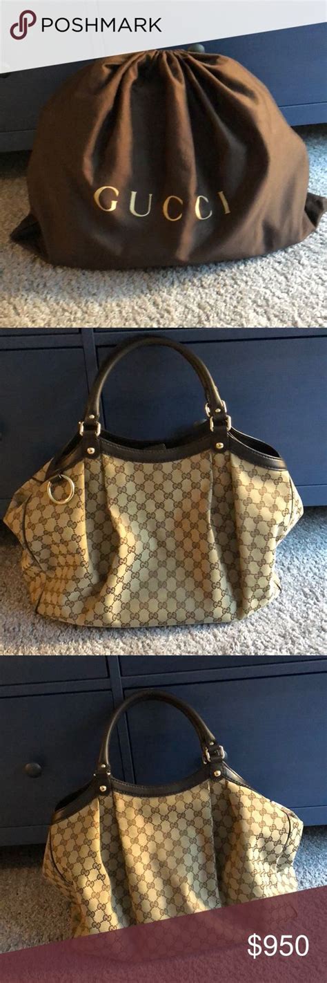 Gucci Sukey Large Original GG Canvas Tote, Cocoa